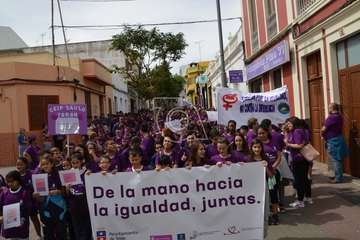 Marcha de escolares por la igualdad en Telde (Foto TA)